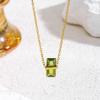 Elegant Geometric Zircon Clavicle Necklace for Women - High-End Titanium Steel Design with Crystal Pendant.