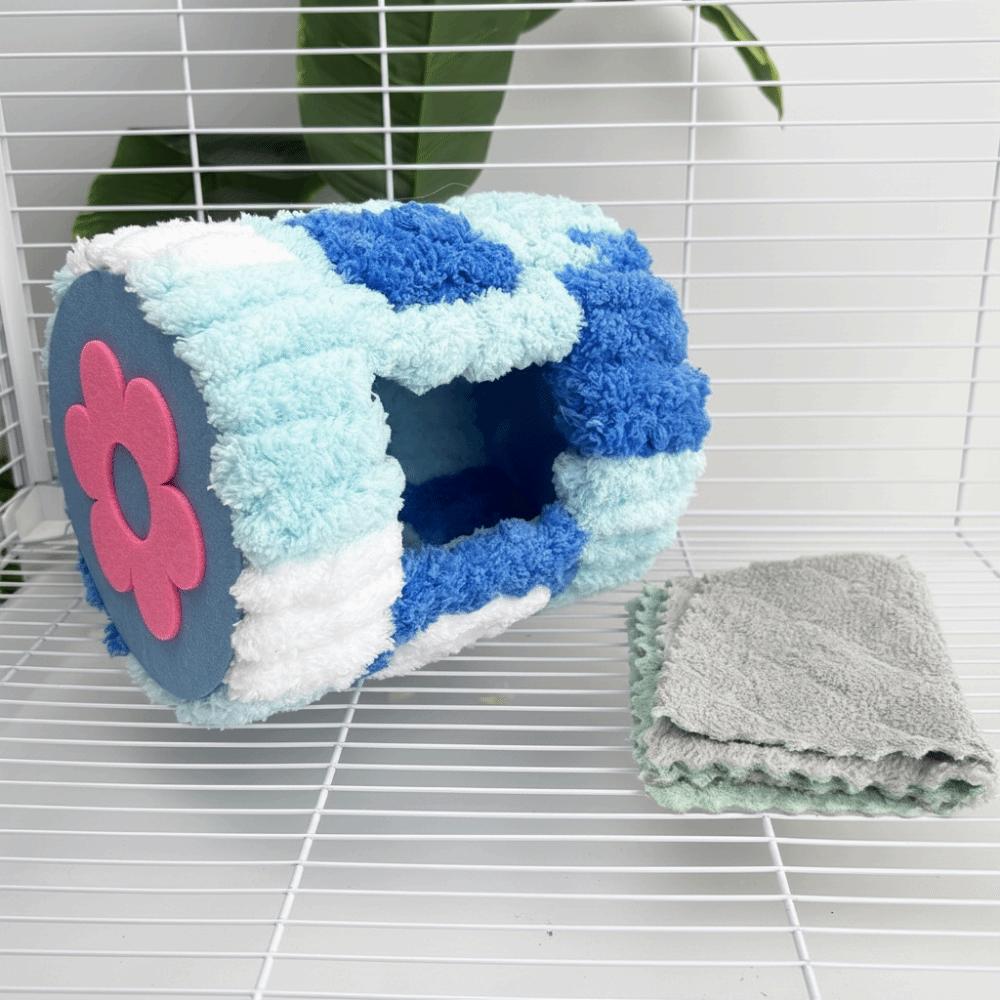 

Winter Thickened Warm Parrot Nest Cylinder Design Flannel Winter Bird Bed with Pads Colorful Hanging Hammock Bird Cage синій