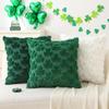 Valentine Day Heart Pillow Cover 3D Plush Embroidery Shamrock Cushion Living Room Sofa Bedding Accent Decor Throw Case