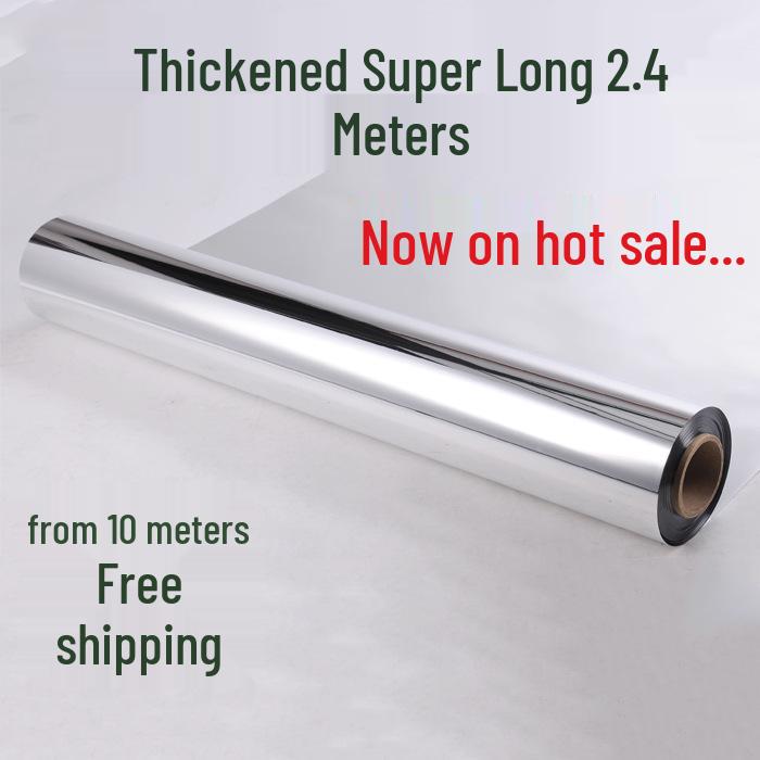 Silver Mirror Carpet, 2.4m Wide: Thickened, Ideal for Wedding Dance Stages or Event Decor.