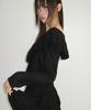 RONRON Ruffle Skashi Knit Blouse Black