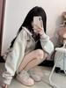 Women's Retro Plaid Hooded Cardigan - Embroidered, Loose Fit for Autumn/Winter
