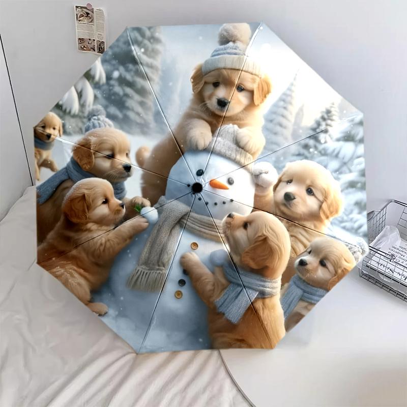 1PC cute dog pet puppy Umbrella Portable Folding Umbrella Iron Frame Hole Bone Structure Outdoor Home Umbrella A10
