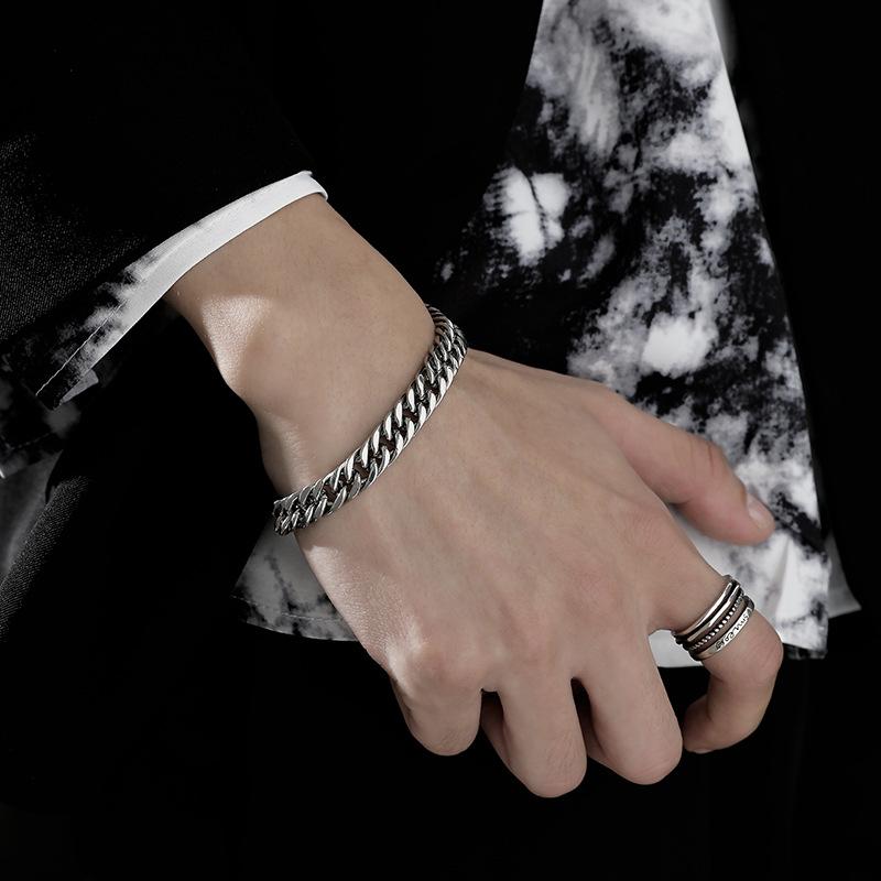 Cuban Bracelet Men's Simple and Elegant Titanium Steel Men's Bracelet Jewelry Design Chain