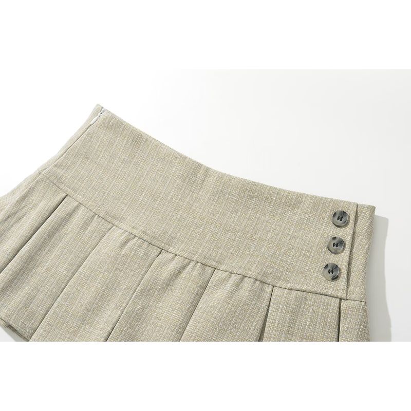 Kaslead New Arrival Women's Clothing Fashion Style Casual Minimalist Easiest for Match Retro Pleated Skirt