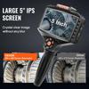 Triple Lens Inspection Camera with Light, 5" IPS Screen Industrial Borescope, 8X Zoom 1080P HD Split Screen, 10 LED Lights Scope Camera for