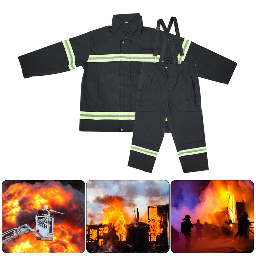 Fire Fighting Equipment Flame Retardant Clothing Fireproof Heatproof Firemen Protective Reflective Coat Trousers Fireproof Suit