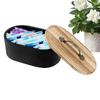 Storage Box Cotton Pads Storage Box Wood Tampon Container With Lid Large Capacity Cotton Swab Pad organizer Container Organizer