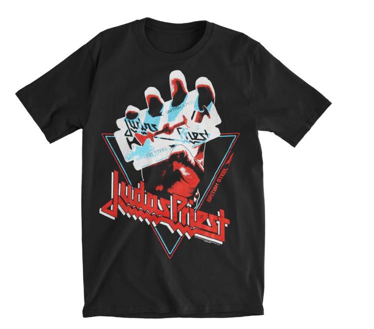 

JUDAS PRIEST British Steel Hand Triangle Black Unisex S-234XL Shirt A439 2XL
