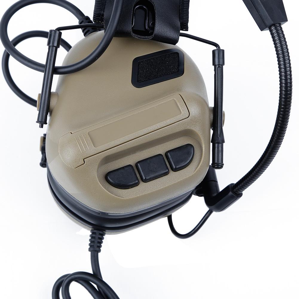 5th Gen Chip Tactical Headset HD-09 Over-Ear Pickup Noise Cancelling Headphones ABS+Sound Insulation Cotton Outdoor Shooting Hunting Military