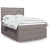 Exclusive House - Slatted Bed Base with Taupe Mattress 140x190 Cm Fabric