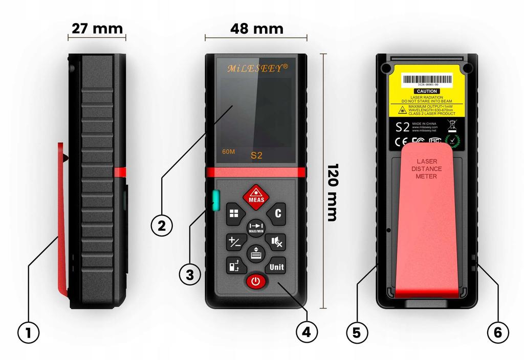 LASER RANGEFINDER DIGITAL DISTANCE METER 60m