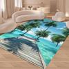 Tropical Beach Sunset Carpet Mat Rug Palm Tree Starfish Effect Non-Slip Durable Home Decoration Living Room Bedroom Floor Mat