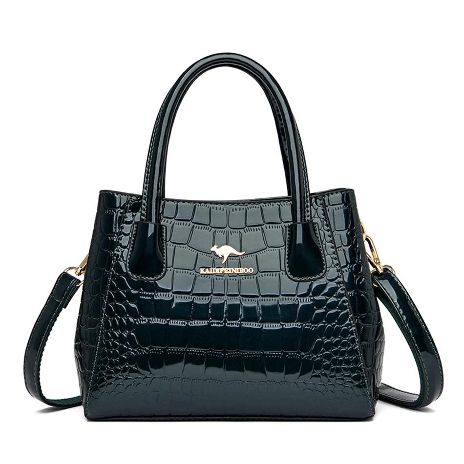 Ladies' Quality Leather Patent Shoulder Bags for Women New Luxury Women's Bags Designer Fashion Large Capacity Tote Bag