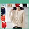 Pure Color Knit Cardigan For Women With Spandex Blend For Casual Office Wear