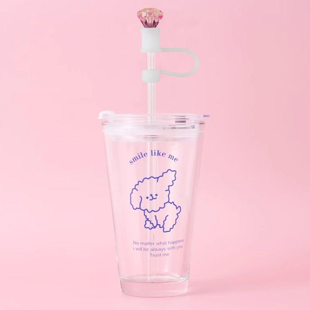 Diamond Shape Silicone Straw Plug Silicone Straw Tips Cover Creative Drinking Dust Cap  Bottle