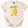 Funny Angry Lemon Face T Shirt Cute Fruit Character Graphic Tee Unique Sour Citrus Art Shirt Gift for Food Lovers Summer Apparel