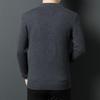 Fengxun Men's 100% Pure Wool Stand Collar Zipper Cardigan Sweater