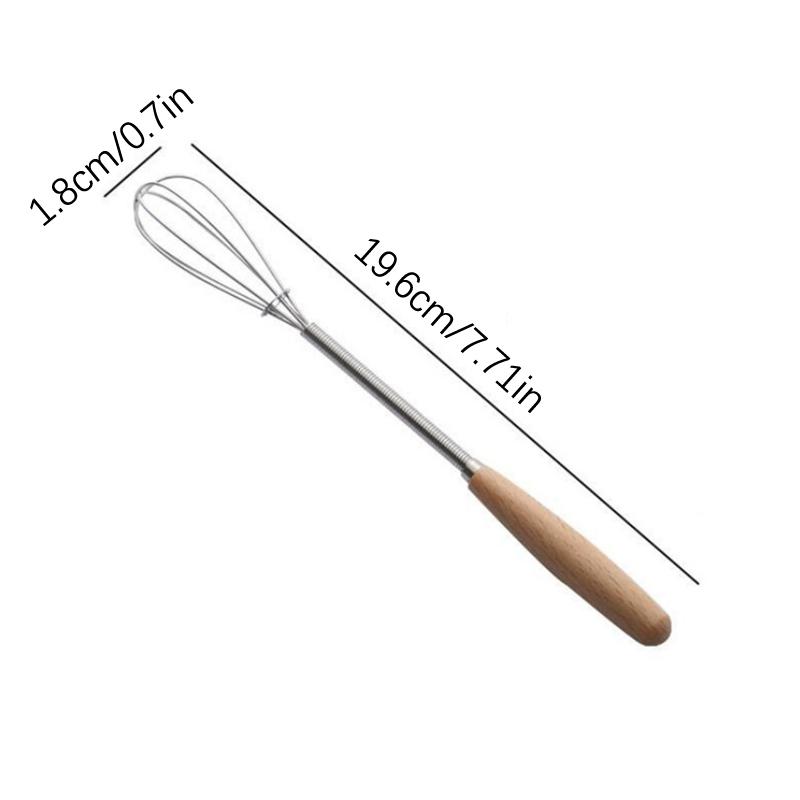 

1Pcs Stainless Steel Egg Beater Whisk Wooden Handle Kitchen Hand Egg Beater Gadgets Kitchen Tools Baking Accessories