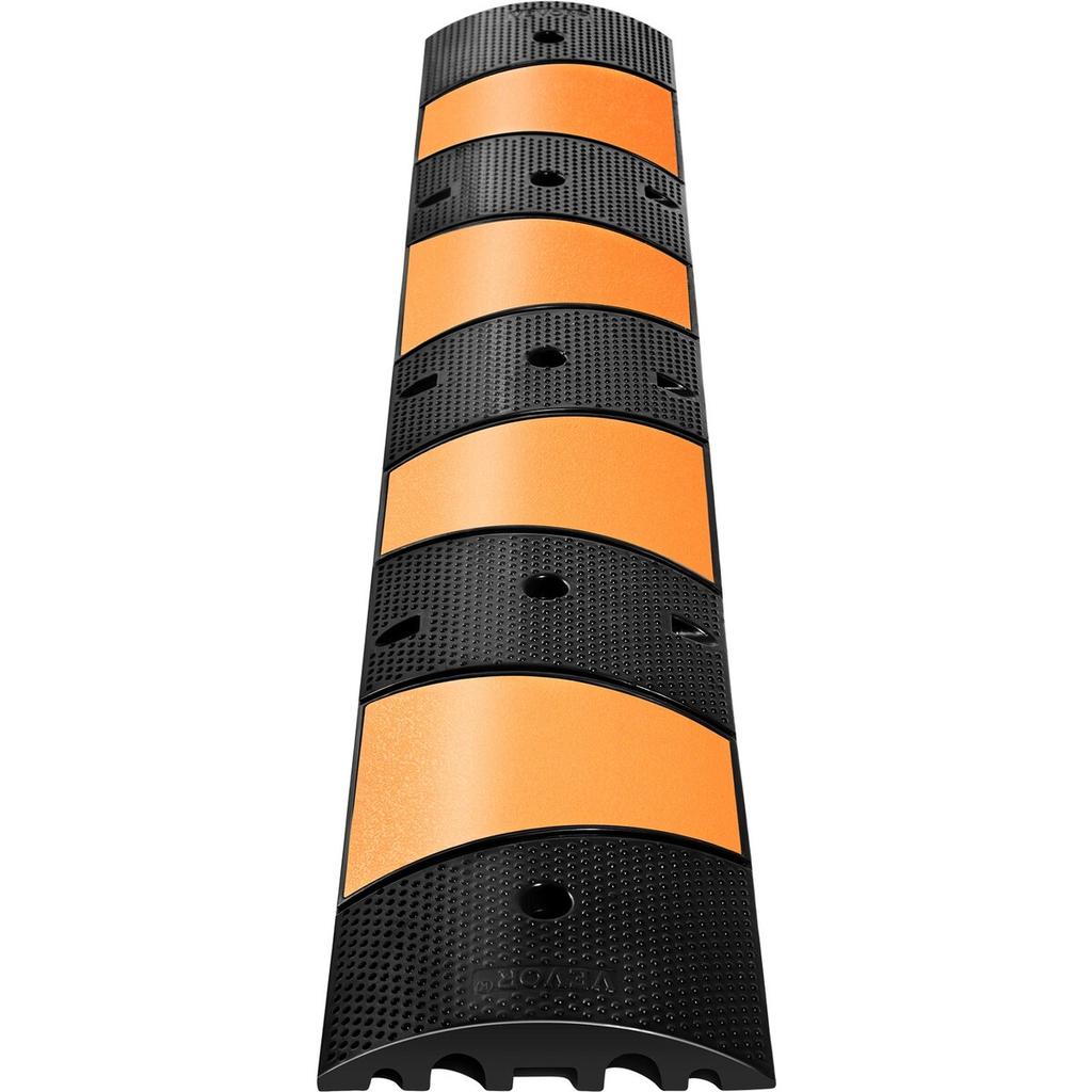 Rubber Speed Control Hump, Dual Channel, 2 Units, 72.8" Length, Supports Up to 22000 LBS, Dimensions 72.8 x 12.2 x 2.2, Suitable for Asphalt,