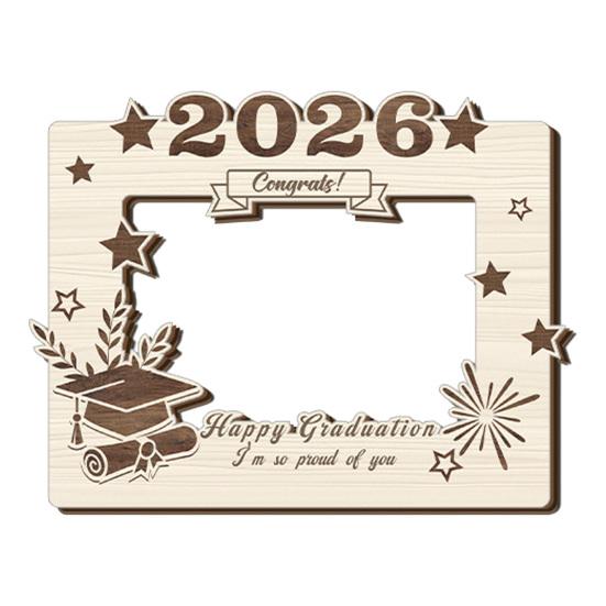Graduation Memorial Wooden Photo Frame Class of 2026 Solid Wood A