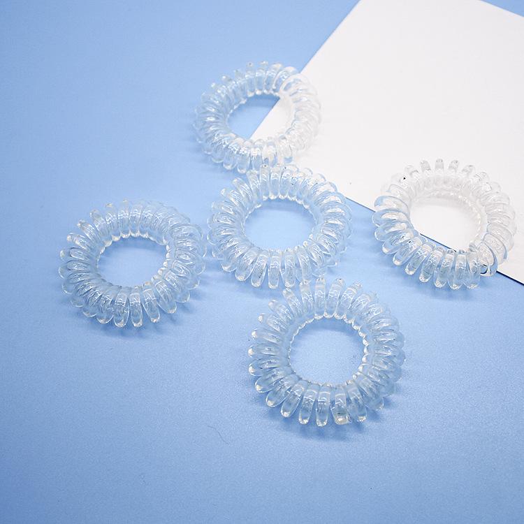 8PCS High Quality Hair Scrunchie Transparent Telephone Wire Elastic Hair Bands for Children Headwear