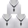 Collana Ciondolo Croce Pipistrello Gotico Vampiro per Donna in Lega