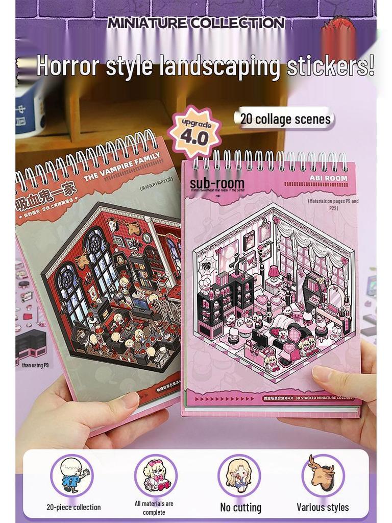 Tirador Cottage Girl Scary Scene Stickers: DIY Journal & Toy Collection