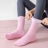 1Pair Non-Slip Yoga Socks Bow Embroidery Cuffed Mid Tube Socks Professional Pilates Socks  for Women