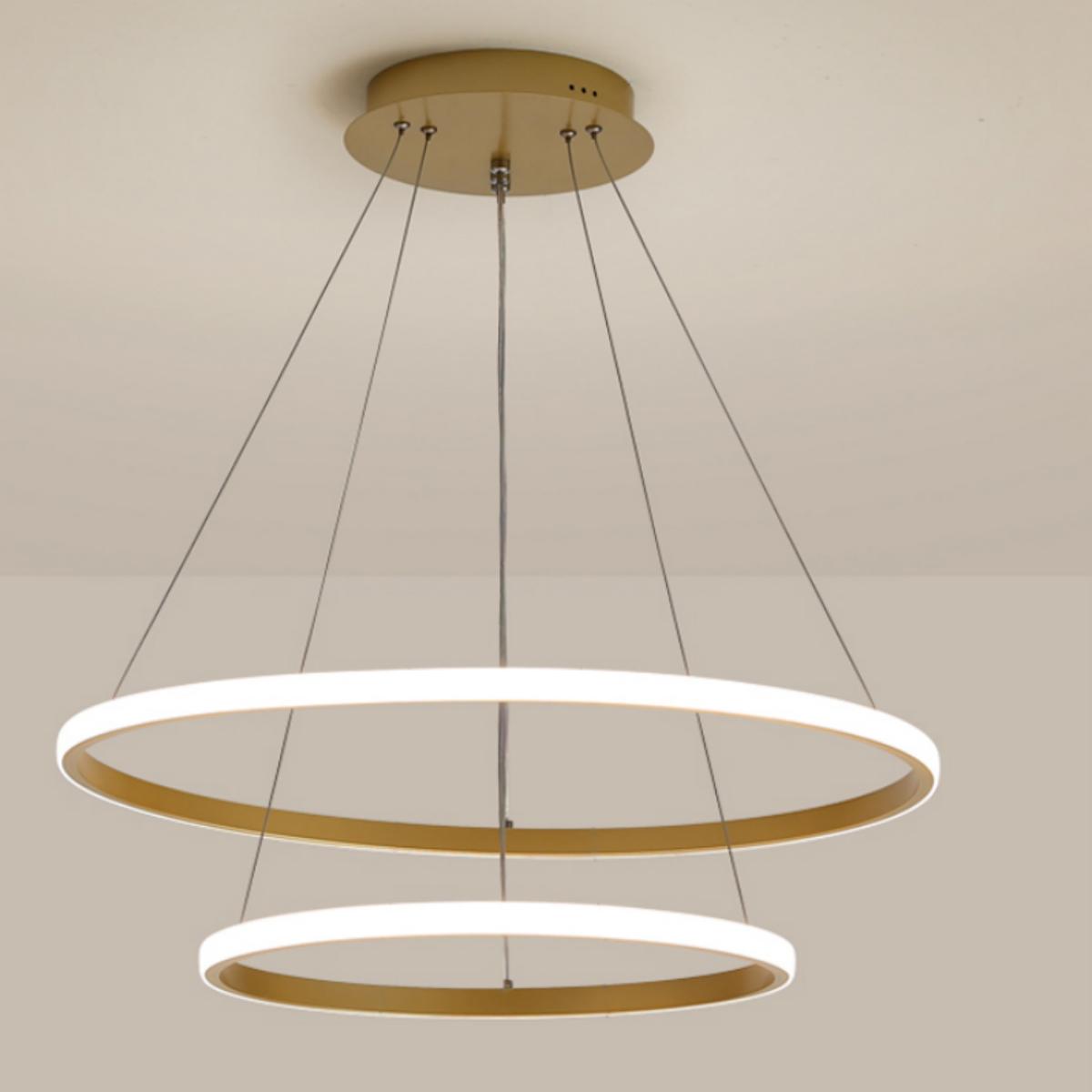 

Люстра из железа, круглая, диаметр 40+60 см, золото, белый свет, 30 Вт.