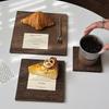 Japaness Wooden Tray Square Simple Tea Tray Cup Holder Insulated Wooden Coasters Dining Plate Coffee Cake Dessert Plate