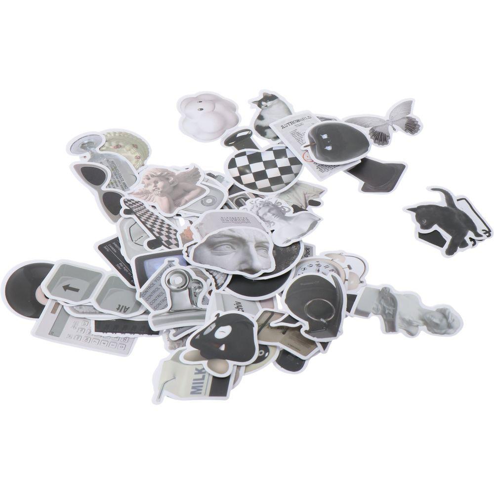 

183pcs наклейки из ПВХ белые винтажные стикеры наклейки на стикеры ретро -наклейки DIY