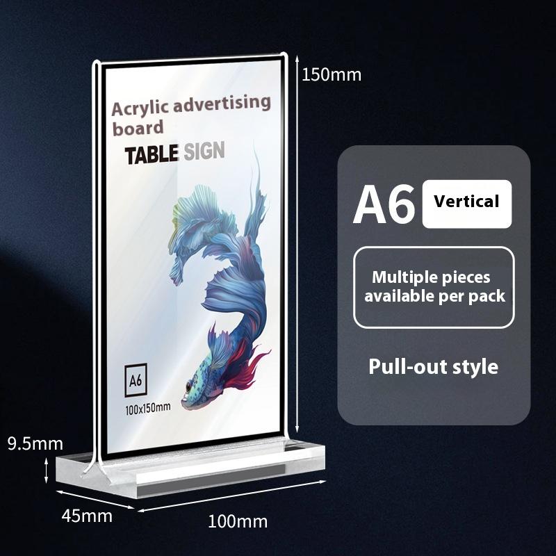 1Pc Acrylic Sign Holder A4/A5/A6 Desk Display Stand Price Label Display Rack Menu Stand Holder Restaurant