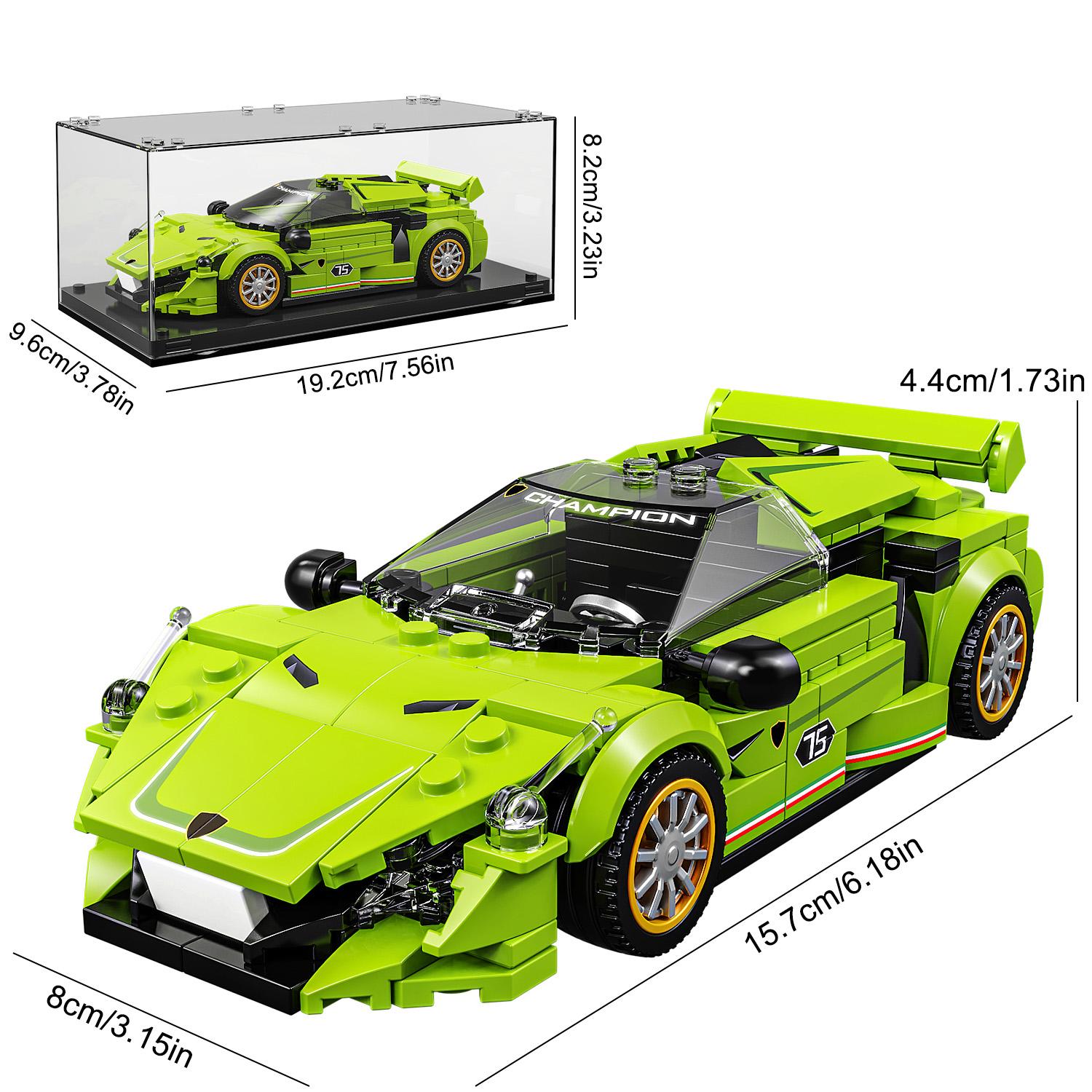 

Non-Toxic 323Pcs Sports Car Building Blocks Toy Model Educational Toys Compatible Others Bricks Sets With Transparent Display Box Gifts