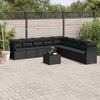 VidaXL Garden Lounge Set 10 Pcs with Cushions Black Braided Resin 3217785
