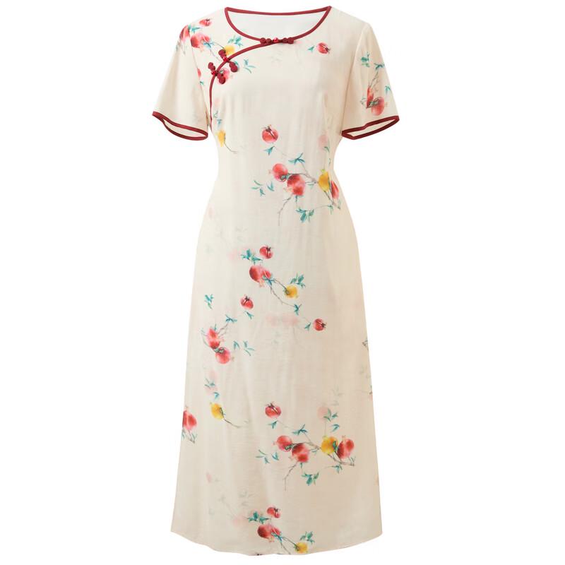 Sancai 2026 Summer Plus Size Chinese Style Floral Print Dress