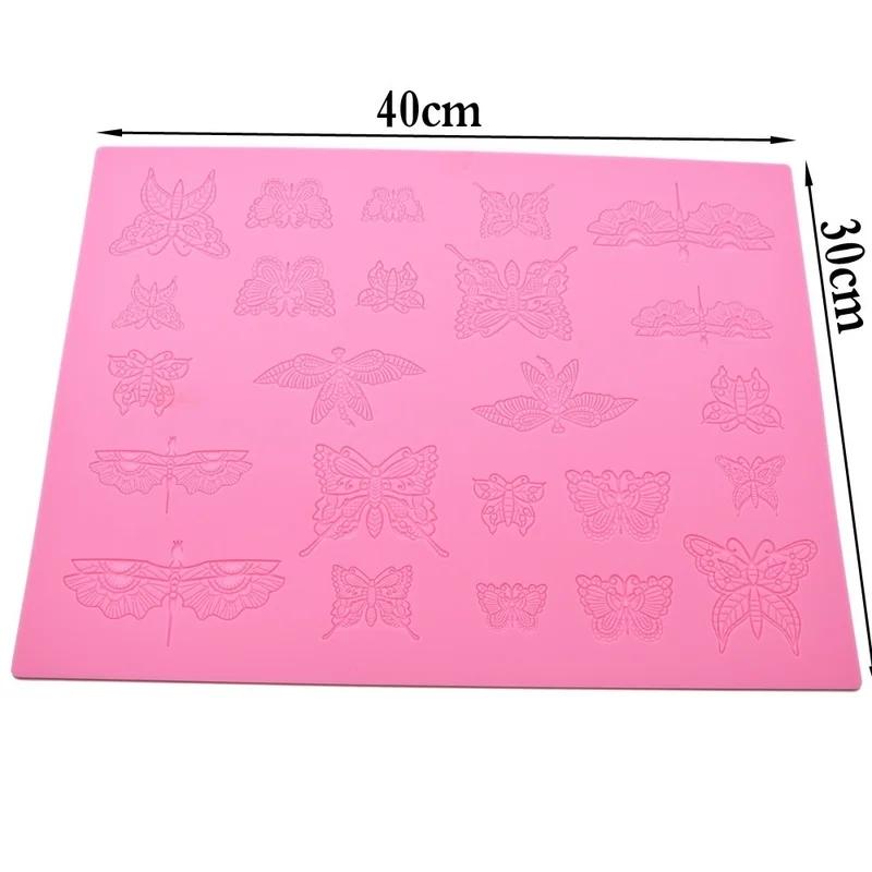 

Butterfly Lace Fondant Mold Checkered Dot Bow Fondant Silicone Lace Mat Chocolate Cake Decoration Mould Home Kitchen Baking Mold