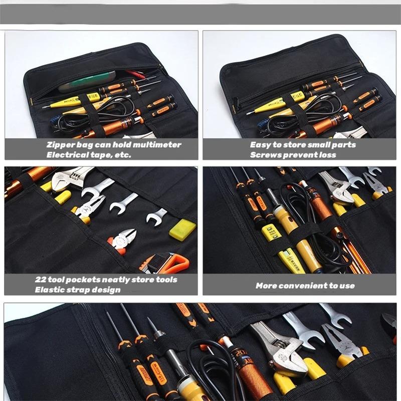 Roll Up Bag Tools Organizers with Tool Pouches, Durable Portable Handy Tools Storage, Perfect for Handyman, RV Owners