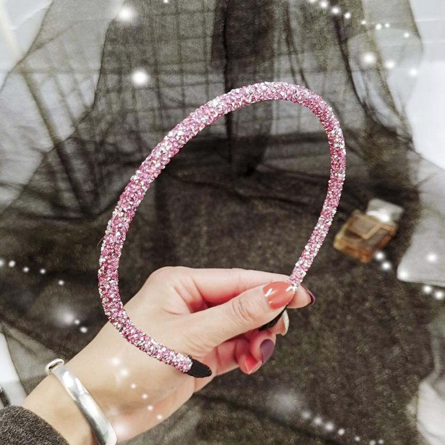 Fascia per capelli morbida in cristallo coreano alla moda per donne, con strass, perline, castone, accessori per capelli da ragazza, copricapo semplice