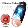 2023 New Male Masturbation Electric Automatic Vibrator Voice Heating Vaginal Pussy Blowjob Masturbation Cup Adult 18 Male Penis Trainer