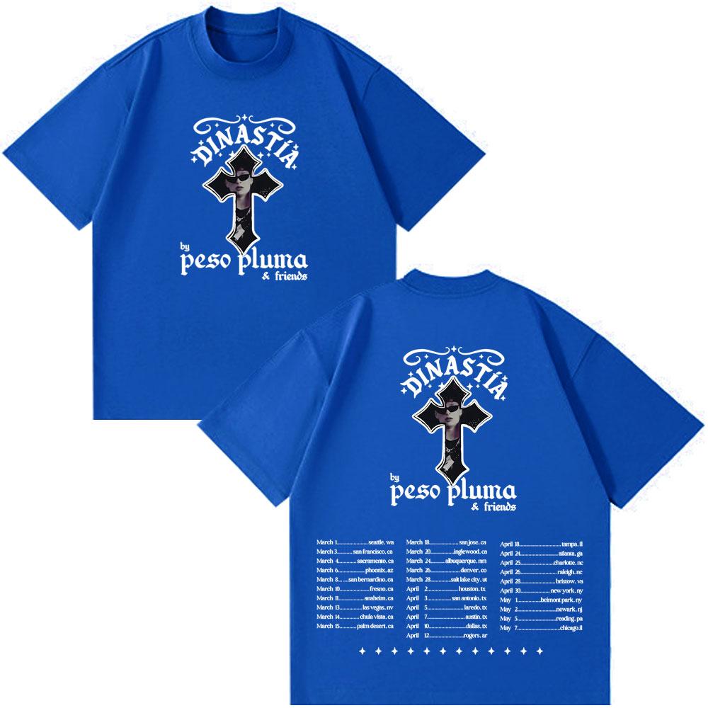 Peso Pluma Dinastia TOUR 2026 Print Tshirt Men Women Fashion Casual Tshirt Shortsleeved Cotton Hiphop Tshirts Streetwear