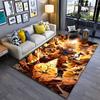 "Anime Style Rug with Powerful Super Warrior and Fiery Background" Suitable for Use As an Anti-slip for Living Room Bedroom Sofas