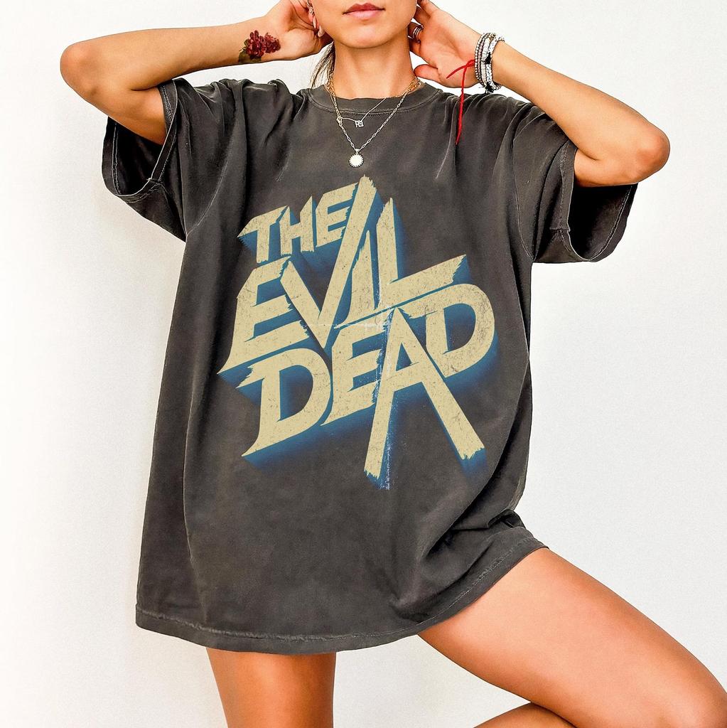The Evil Dead Retro Graphic Tee, Horror Movie Unisex T-shirt, Halloween Gift, Vintage Horror Shirt, Comfort Colors Garment-Dyed Shirt