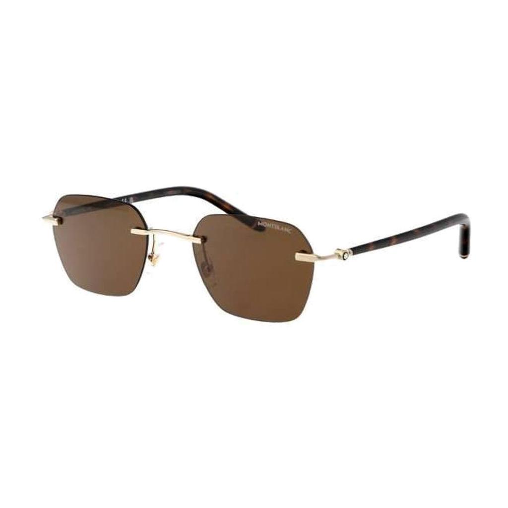 Montblanc Windproof Fine Leg Metal Irregular Shape Sunglasses Men sunglasses Black MB0270S004