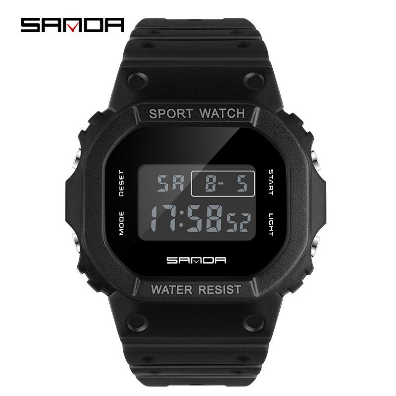 Sanda Square Multifunctional Waterproof Luminous Sports Watch for Men & Women - Fashionable Student Wristwatch