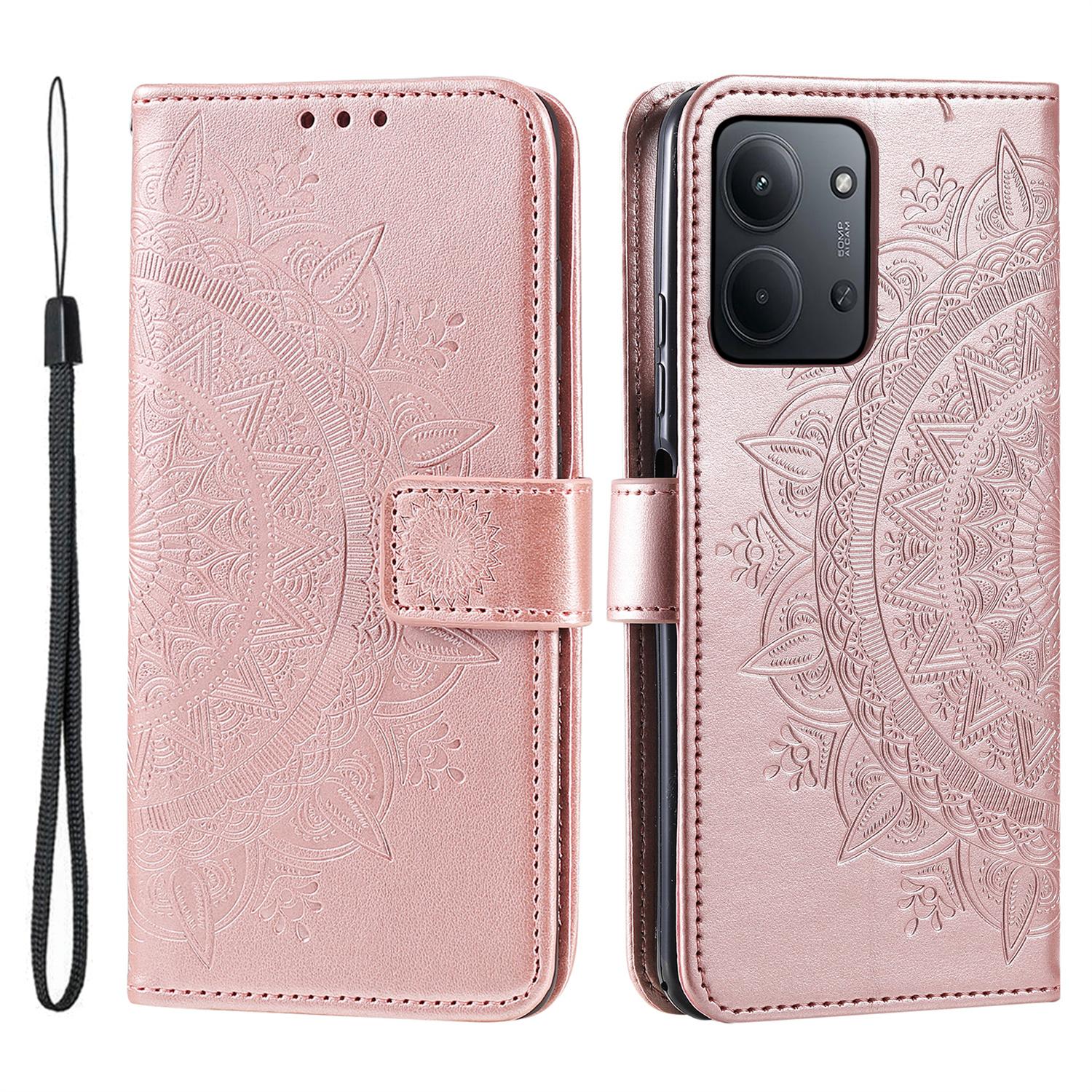 

Для Xiaomi Redmi 15C 5G (Європа) (173 мм)/15C 4G (Європа) (173 мм) Чохол-підставка з тотемним тисненням, гаманець з PU шкіри, чохол для телефону з ремінцем на зап ястя G