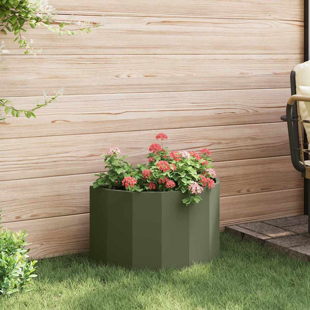 Planter Olive Green 60 X 30 X 35 Cm Steel