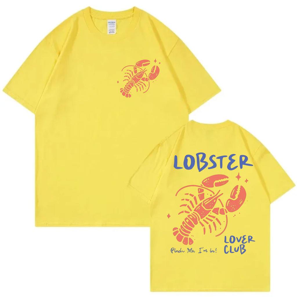 Lobster Lover Club Tshirt Funny Summer Beach Short Sleeve T Shirt Mens Womens Fashion Casual Oversized Tshirts Streetwear