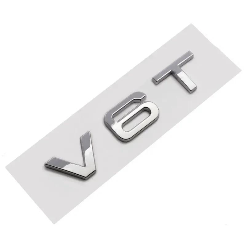 3D ABS V6T V8T Logo Car Rear Boot Trunk Side Fender Car Emblem Badge Sticker Decals For A4L A5 A6L A7 S4 S5 Car Accessories