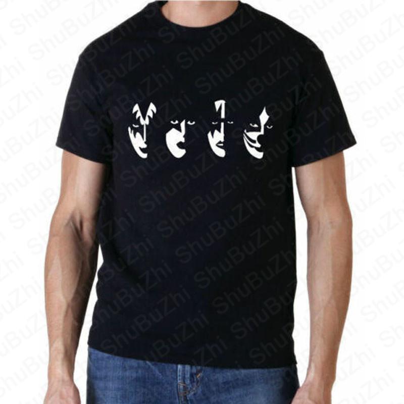 KISS Hiss Cat Parody Funny Tshirts Rock Meow Group Men T Shirt KISS Rock Roll Man Cotton T-Shirt Drop Shipping